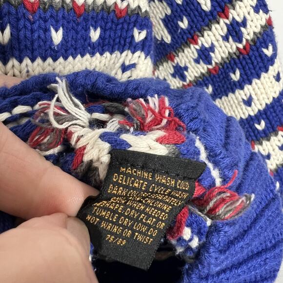 Vintage Eddie Bauer Sweater Mens Large Blue White Knit Pullover Crewneck 90s‎ - Picture 8 of 10